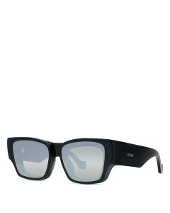 Gx fB[X ANZT[ TOXEACEFA Loewe Signature Black Rectangular Sunglasses 56mm Black/Smoke ubN
