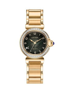 �V�`�Y�� ���f�B�[�X �A�N�Z�T���[ �r���v Citizen Eco Drive Classic Mae Watch 26mm Green/Rose Gold �O���[��