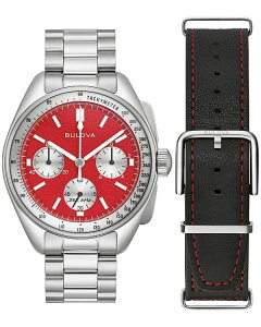 �u���o ���f�B�[�X �A�N�Z�T���[ �r���v Bulova Archive Lunar Pilot Chronograph 43.5mm Red/Silver ���b�h