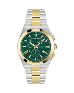 tFK fB[X ANZT[ rv FERRAGAMO Vega Upper East Chronograph 42mm Green/Two-Tone O[
