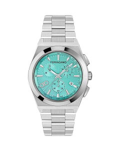 tFK fB[X ANZT[ rv FERRAGAMO Vega Upper East Chronograph 42mm Blue/Silver u[