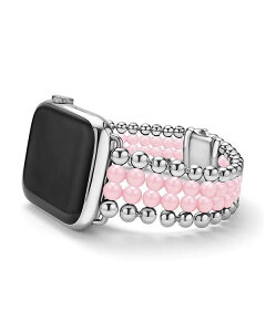 ���S�X ���f�B�[�X �A�N�Z�T���[ �r���v T�V���c LAGOS Stainless Steel & Pink Ceramic Smart Caviar Watch Band for Apple Watch Silver �V���o�[