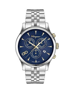 tFK fB[X ANZT[ rv FERRAGAMO Duo Chronograph 42mm Blue/Silver u[