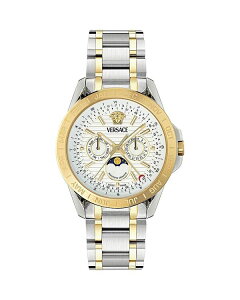 FT[` fB[X ANZT[ rv Versace V-Galaxy Moonphase Watch 43mm White/Two Tone zCg