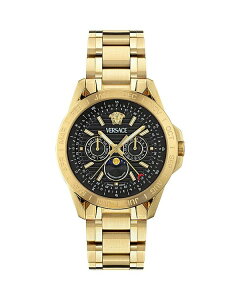 FT[` fB[X ANZT[ rv Versace V-Galaxy Moonphase Watch 43mm Black/Gold ubN