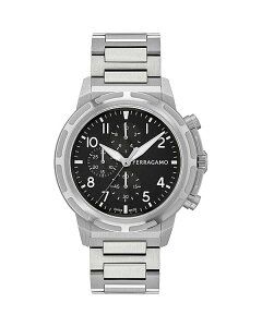 tFK fB[X ANZT[ rv FERRAGAMO Sport Chronograph 44mm Black/Silver ubN