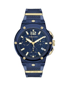 tFK fB[X ANZT[ rv FERRAGAMO F-80 Translucent Chronograph 44mm Blue/Blue u[