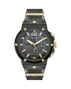 tFK fB[X ANZT[ rv FERRAGAMO F-80 Translucent Chronograph 44mm Black/Black ubN