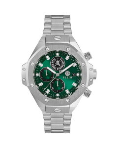 �t�B���b�v�v���C�� ���f�B�[�X �A�N�Z�T���[ �r���v PHILIPP PLEIN Plein Royal Chronograph 46mm Green/Silver �O���[��