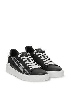 o} fB[X V[Y Xj[J[ [X S Balmain Men's B-Court Chain Logo Lace Up Sneakers Black/White zCg