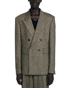 �T���h�� ���f�B�[�X �A�E�^�[ �W���P�b�g�E�u���]�� �c�C�[�h �W���P�b�g Sandro Tweed Suit Classic Fit Jacket String Chine
