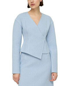 ���t�@�C�G�b�g�����t�H�[�G�C�g ���f�B�[�X �A�E�^�[ �W���P�b�g�E�u���]�� �A�V�����g���[ �W���P�b�g Lafayette 148 New York Double Breasted Asymmetric Jacket Bluebell