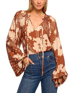 ���C�~�[ �u���b�N ���f�B�[�X �g�b�v�X �V���c �u���E�X Ramy Brook Aaron Blouse Amber Combo �A���o�[