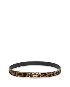 �t�F���K�� ���f�B�[�X �A�N�Z�T���[ �x���g ���U�[ FERRAGAMO Women's Double Gancini Reversible Calf Hair & Leather Belt Naturale