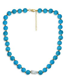 アクア レディース アクセサリー ネックレス・チョーカー・ペンダントトップ レース AQUA Beads & Cultured Freshwater Pearl Necklace 16" - Exclusive Blue ブルー