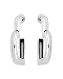 ANA fB[X ANZT[ sAXECO AQUA Open Heart Half Hoop Earrings in Sterling Silver - Exclusive Silver Vo[