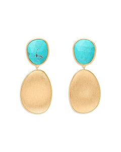 }R r`FS fB[X ANZT[ sAXECO Marco Bicego 18K Yellow Gold Lunaria Turquoise Double Drop Earrings Turquoise/Gold ^[RCY