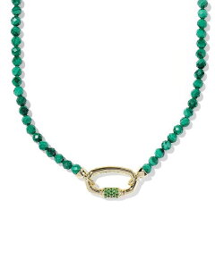 PhXRbg fB[X ANZT[ lbNXE`[J[Ey_ggbv [X Kendra Scott Emery Pav Link Stone Beaded Strand Necklace 17" Gold/Green O[