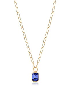 GeBJ fB[X ANZT[ lbNXE`[J[Ey_ggbv [X Ettika Stone Bezel Deco Pendant Necklace 15-20" Sapphire Tt@CA
