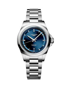�����W�� ���f�B�[�X �A�N�Z�T���[ �r���v Longines Conquest Sunray Blue Watch 30mm Blue/Silver �u���[