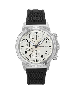 tFK fB[X ANZT[ rv FERRAGAMO Sport Chronograph 44mm Silver/Black ubN