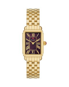 �~�b�V�F�� ���f�B�[�X �A�N�Z�T���[ �r���v MICHELE Deco Park Watch 23mm x 29mm Red/Gold ���b�h