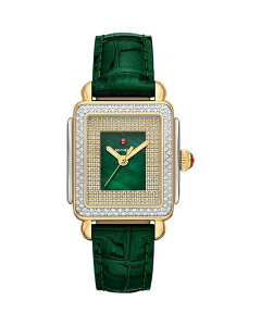 �~�b�V�F�� ���f�B�[�X �A�N�Z�T���[ �r���v MICHELE Special Edition Deco Madison Mid Pav Watch 29mm x 31mm Green/Green �O���[��