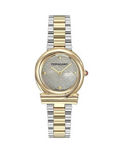 tFK fB[X ANZT[ rv FERRAGAMO Gancini Twisted Bracelet Watch 32mm Silver/Two Tone Vo[