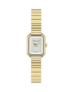 tFK fB[X ANZT[ rv v` FERRAGAMO Crystal Petite Bracelet Watch 15mm x 20mm White/Gold zCg