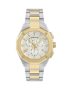 tFK fB[X ANZT[ rv FERRAGAMO Edge Chrono Bracelet Watch 42mm White/Two Tone zCg