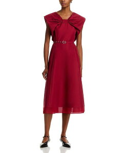 X[tBbv fB[X gbvX s[X h[v m[X[u 3.1 Phillip Lim Sleeveless Draped Bow Dress Crimson N]