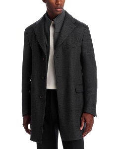 �R���l���A�[�j ���f�B�[�X �A�E�^�[ �R�[�g Corneliani Herringbone Bib Top Coat Charcoal �`���R�[��