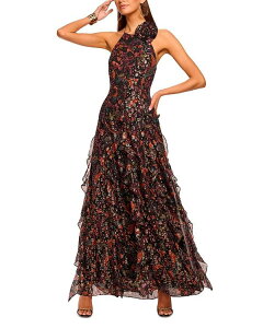 ���C�~�[ �u���b�N ���f�B�[�X �g�b�v�X �����s�[�X �v�����g Ramy Brook Ramy Printed Idella Gown Black Multi �u���b�N