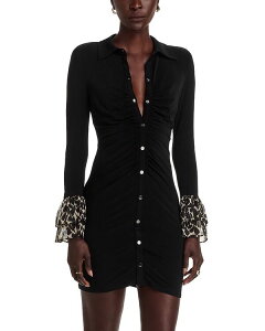 ���C�~�[ �u���b�N ���f�B�[�X �g�b�v�X �����s�[�X �t���� Ramy Brook Arden Ruffled Cuff Dress BLACK / BONE FOLIAGE �u���b�N