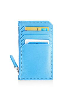 ���C�X ���f�B�[�X �A�N�Z�T���[ ���z ���U�[ ROYCE New York Leather Zipper Credit Card Case Light Blue �u���[