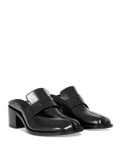 }^}WF fB[X V[Y T_ U[ [t@[ Maison Margiela Women's Tabi City 55 Leather Loafer Mules Black ubN