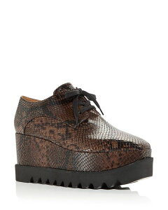 �X�e���}�b�J�[�g�j�[ ���f�B�[�X �V���[�Y �X�j�[�J�[ Stella McCartney Women's Elyse Snake Embossed Wedge Sneakers Coffee �R�[�q�[