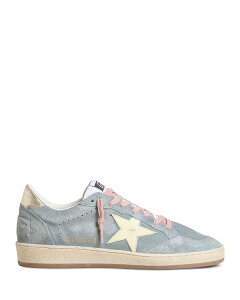 �S�[���f���O�[�X ���f�B�[�X �V���[�Y �X�j�[�J�[ �X�G�[�h Golden Goose Women's Ballstar Suede Embellished Sneakers Silver/Blue �u���[