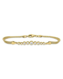 アクア レディース アクセサリー ブレスレット・バングル・アンクレット AQUA Graduated Round Cubic Zirconia Beaded Chain Bracelet - Exclusive Gold ゴールド