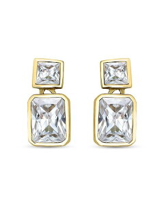 ANA fB[X ANZT[ sAXECO AQUA Cubic Zirconia Drop Earrings in Sterling Silver or 18K Yellow Gold Plated Sterling Silver 0.6"L - Exclusive Gold S[h