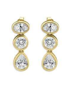 yz ANA fB[X sAXECO ANZT[ Bezel Set Cubic Zirconia Drop Earrings - Exclusive Gold
