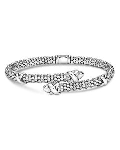 ���S�X ���f�B�[�X �A�N�Z�T���[ �u���X���b�g�E�o���O���E�A���N���b�g LAGOS Sterling Silver Embrace Caviar Bead Bypass Bracelet Silver �V���o�[