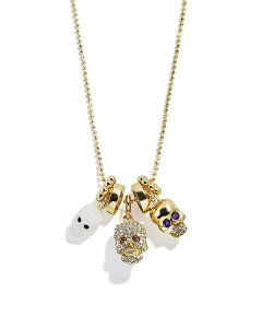 yz oEuo[ fB[X lbNXE`[J[Ey_ggbv ANZT[ Sparkling Skull Multi Charm Pendant Necklace 19"-22" Gold