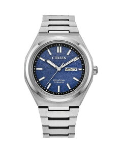 �V�`�Y�� ���f�B�[�X �A�N�Z�T���[ �r���v Citizen Eco-Drive Sport Luxury Zenshin Watch 39mm Blue/Silver �u���[