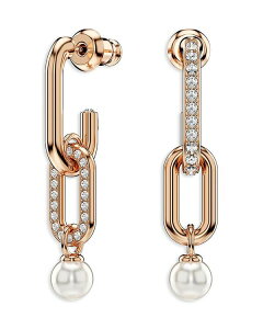 XtXL[ fB[X ANZT[ sAXECO Swarovski Constella Pav Link & Faux Pearl Drop Earrings Rose Gold S[h