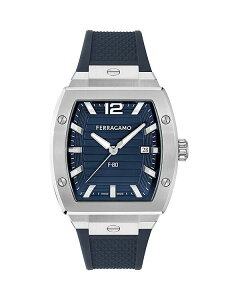 tFK fB[X ANZT[ rv FERRAGAMO F-80 Tonneau Watch 42 x 41.8mm Navy/Navy lCr[