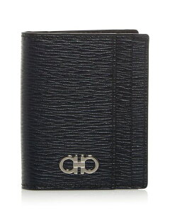 tFK fB[X ANZT[ z U[ FERRAGAMO Gancini Leather Bifold Card Case Deep Ocean