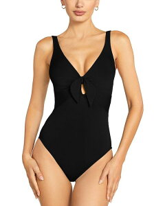 yz rsbR[l fB[X ㉺Zbg  Ava Knotted One Piece Swimsuit - Exclusive Black