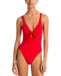 ���r���s�b�R�[�l ���f�B�[�X ���� �㉺�Z�b�g Robin Piccone Ava Knotted One Piece Swimsuit - Exclusive Fiery Red ���b�h