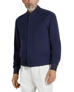 [jA fB[X AE^[ WPbgEu] WPbg ZEGNA Oasi Cashmere Elements Bomber Jacket Ink Blue u[